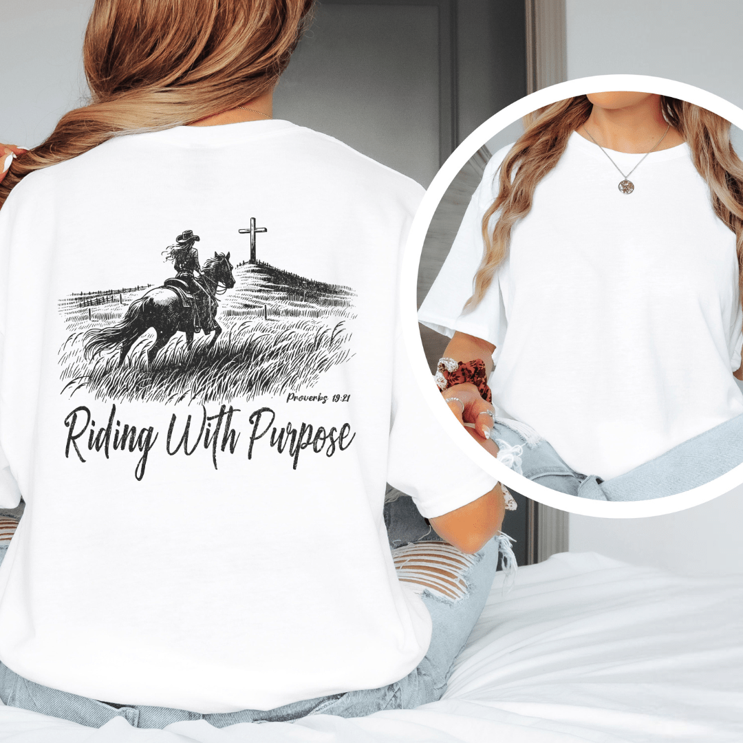 Riding With Purpose - Back Print T-Shirt