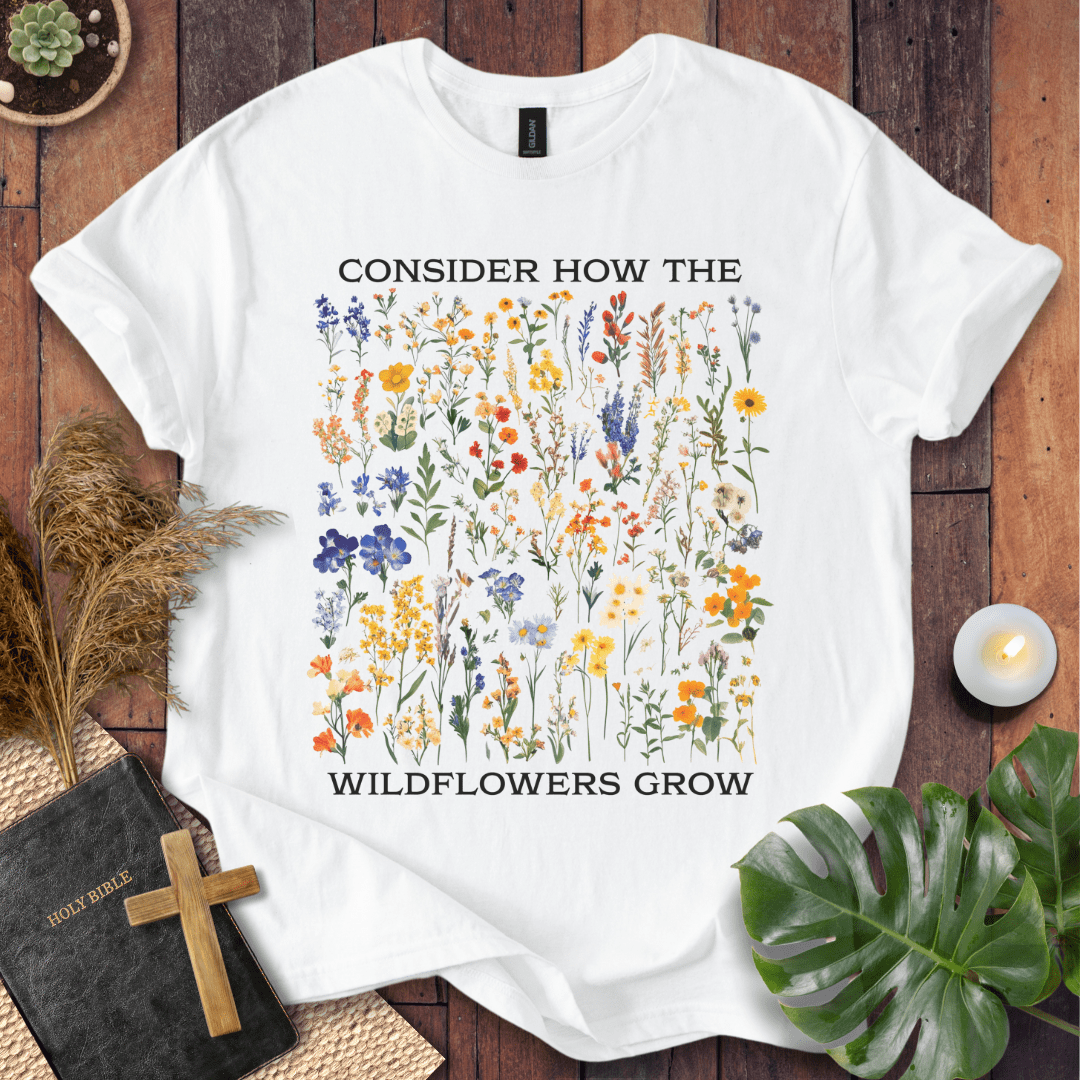Consider How The Wildflowers Grow - Pattern T-Shirt