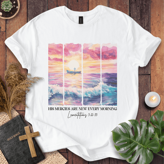His Mercies Are New Every Morning - Ocean T-Shirt